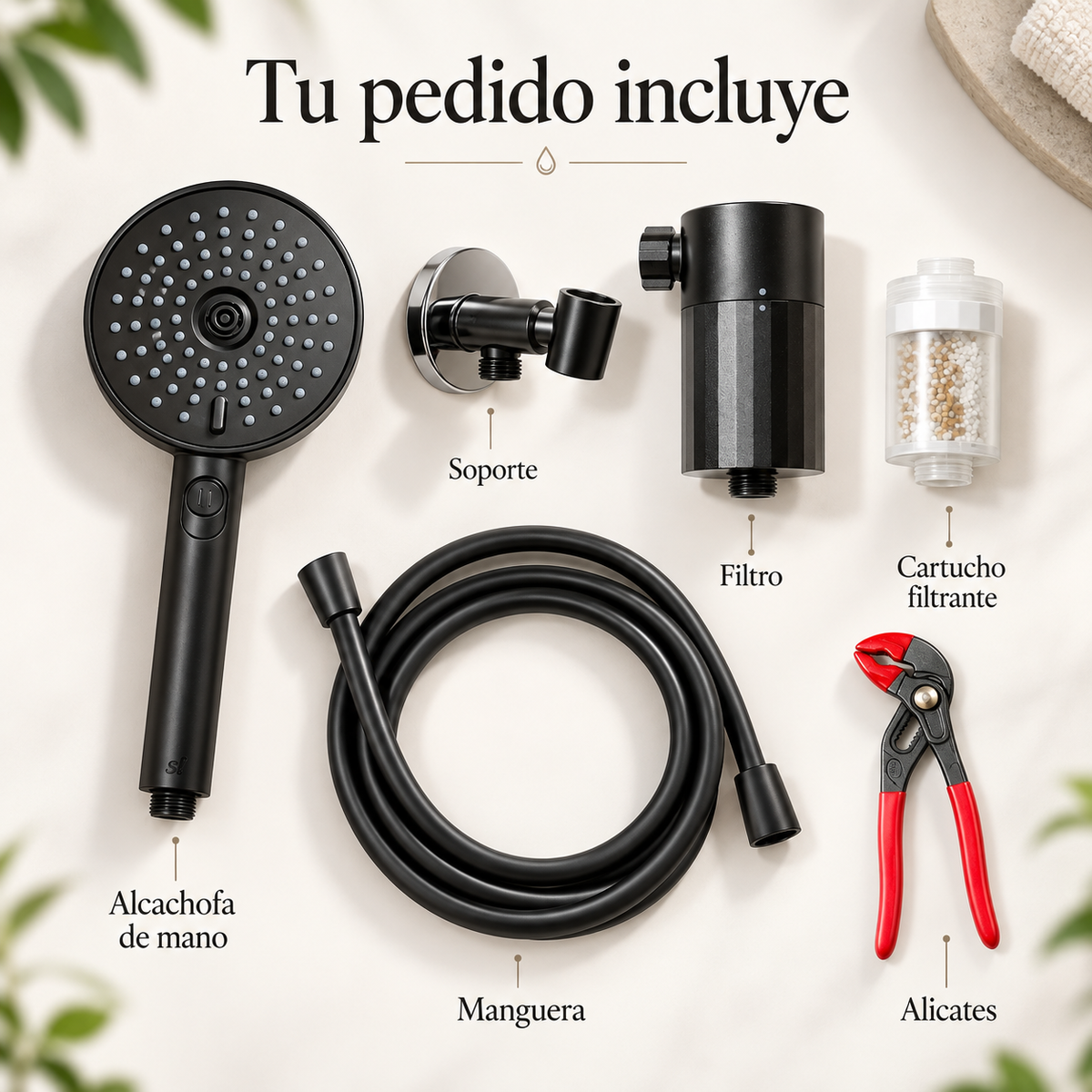 Sasancare - Cabezal de Ducha Filtrante
